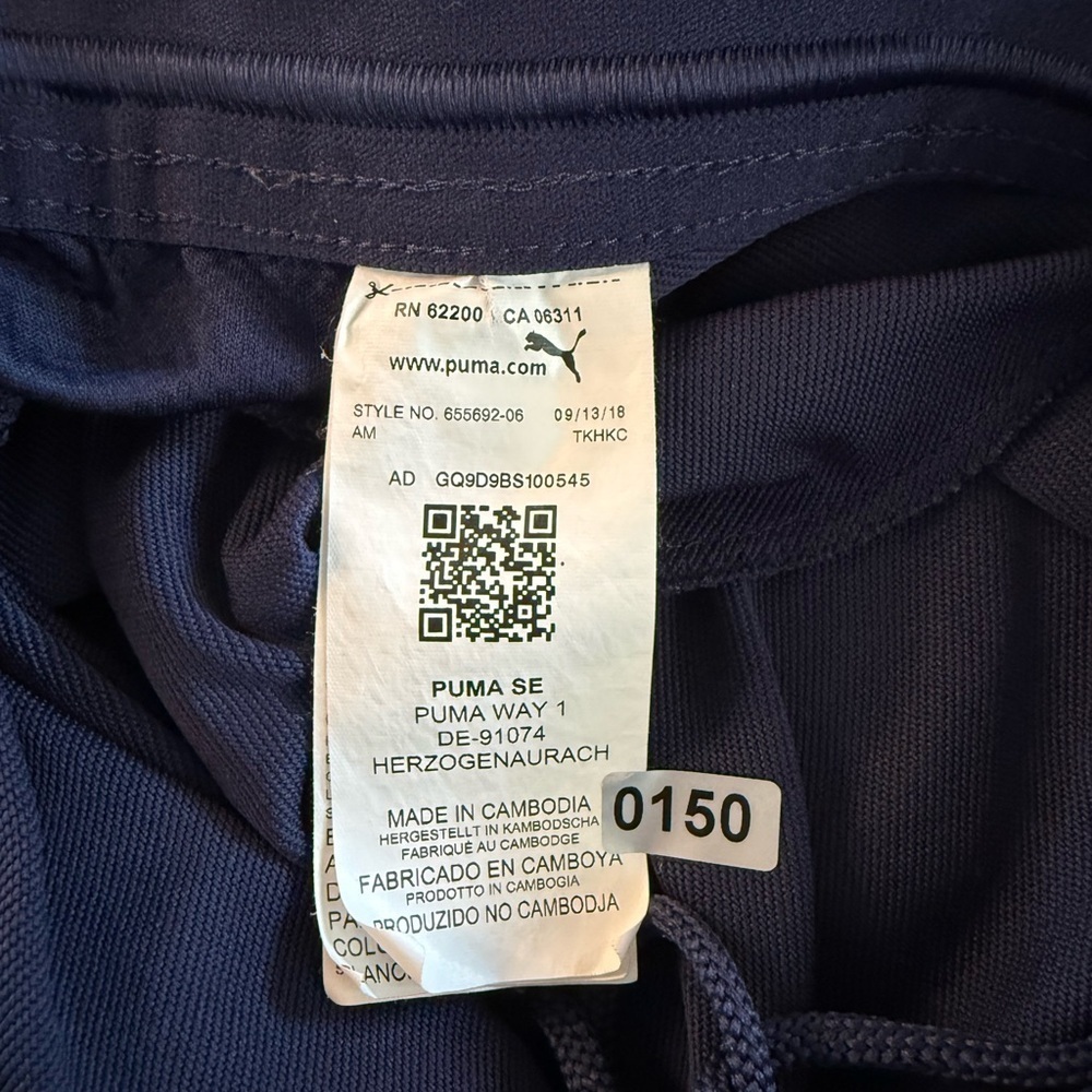 Puma Women’s Navy Soccer Drycell Sweatpants Warmups Joggers Size S - Picture 10 of 10